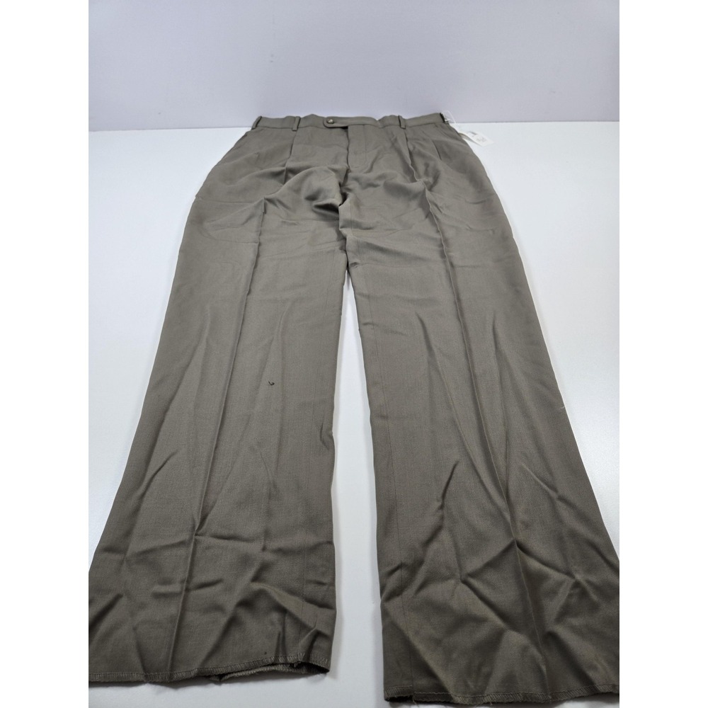 Riviera Pants Mens 40x36 Tan Boston 100% Wool Pleated Dress Trousers Canada